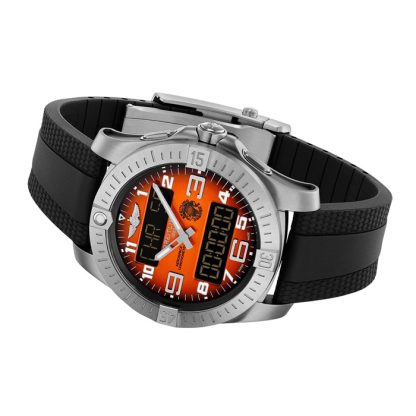 Breitling Aerospace B70 Orbiter 25th Anniversary 43mm Mens Watch Orange Rubber EB70101A1O1S1 – Image 4