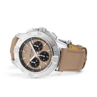 Breitling Avenger B01 Chronograph 44mm Montre Homme Cuir Beige AB0147101A1X1 – Image 3