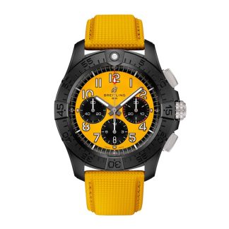 Breitling Avenger B01 Chronograph 44mm Night Mission Montre Homme Cuir Jaune SB0147101I1X1