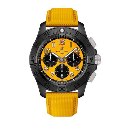 Breitling Avenger B01 Chronograph 44mm Night Mission Montre Homme Cuir Jaune SB0147101I1X1