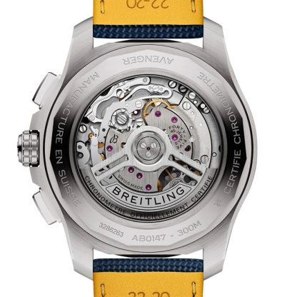 Breitling Avenger Chronograph B01 44mm Montre Homme Cuir Bleu AB0147101C1X1 – Image 2