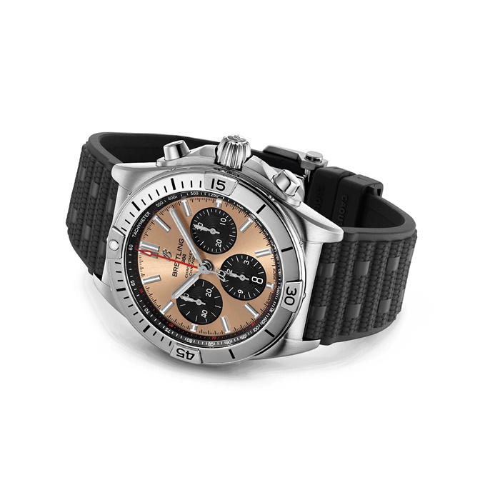 Breitling Chronomat B01 Chronograph 42mm Mens Watch Copper Rubber AB0134101K1S1 – Image 4