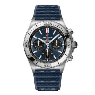 Breitling Chronomat B01 Chronograph 42mm Montre Homme Caoutchouc Bleu AB0134101C1S1