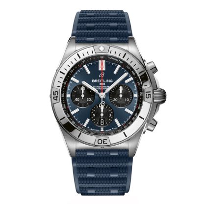 Breitling Chronomat B01 Chronograph 42mm Montre Homme Caoutchouc Bleu AB0134101C1S1