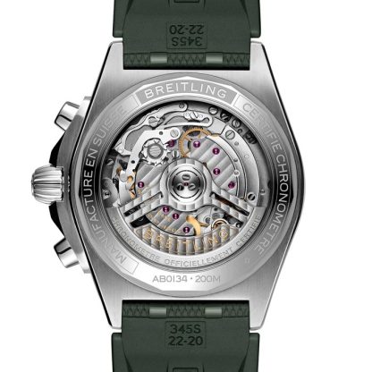 Breitling Chronomat B01 Chronograph 42mm Montre Homme Caoutchouc Vert AB0134101L2S1 – Image 2
