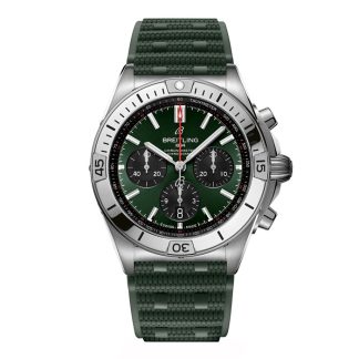 Breitling Chronomat B01 Chronograph 42mm Montre Homme Caoutchouc Vert AB0134101L2S1