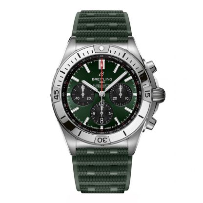 Breitling Chronomat B01 Chronograph 42mm Montre Homme Caoutchouc Vert AB0134101L2S1