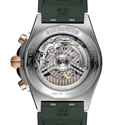 Breitling Chronomat B01 Chronograph 42mm Montre Homme Caoutchouc Vert UB0134131L1S1 – Image 2