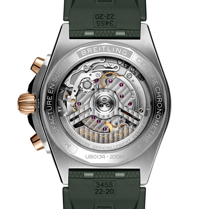 Breitling Chronomat B01 Chronograph 42mm Montre Homme Caoutchouc Vert UB0134131L1S1 – Image 2
