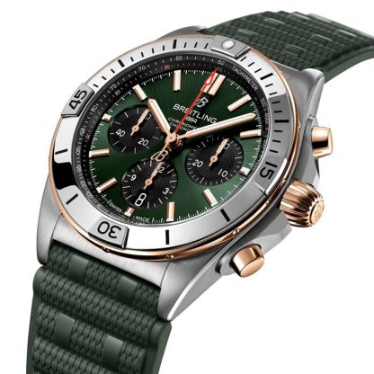 Breitling Chronomat B01 Chronograph 42mm Montre Homme Caoutchouc Vert UB0134131L1S1 – Image 3