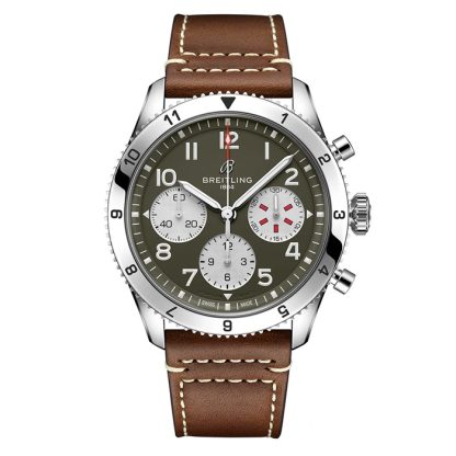 Breitling Classic AVI Chronograph 42 Curtiss P-40 Warhawk Montre à bracelet cuir A233802A1L1X1