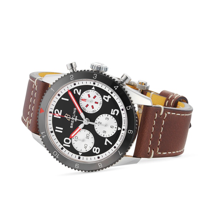 Breitling Classic AVI Chronograph 42 Mosquito Leather Strap Watch Y233801A1B1X1 – Image 4