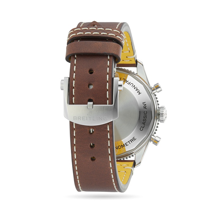 Breitling Classic AVI Chronograph 42 Mosquito Leather Strap Watch Y233801A1B1X1 – Image 5