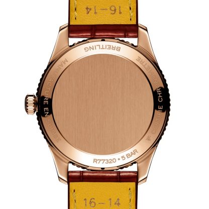 Breitling Navitimer 32mm Ladies Watch White Mother Of Pearl Alligator 18k Red Gold R77320E61A1P1 – Image 2