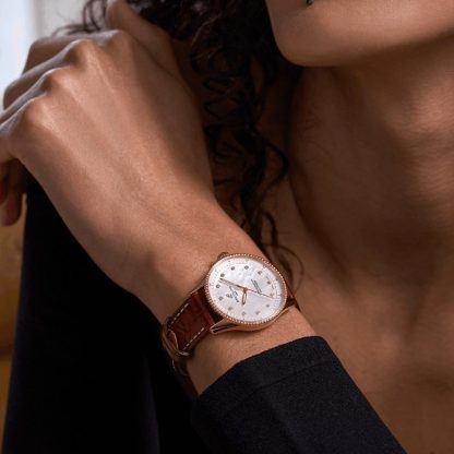 Breitling Navitimer 32mm Ladies Watch White Mother Of Pearl Alligator 18k Red Gold R77320E61A1P1 – Image 5