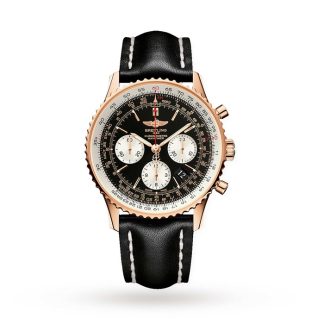 Breitling Navitimer Automatic 18ct Red Gold Leather Strap 43mm Mens Watch RB012012/BA49 436X