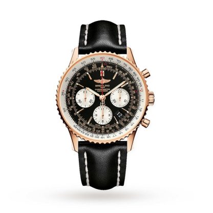 Breitling Navitimer Automatic 18ct Red Gold Leather Strap 43mm Mens Watch RB012012/BA49 436X