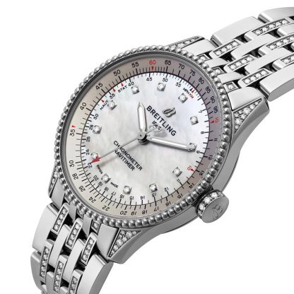 Breitling Navitimer Automatic 35mm Ladies Watch Mother Of Pearl A17395721G1A1 – Image 2