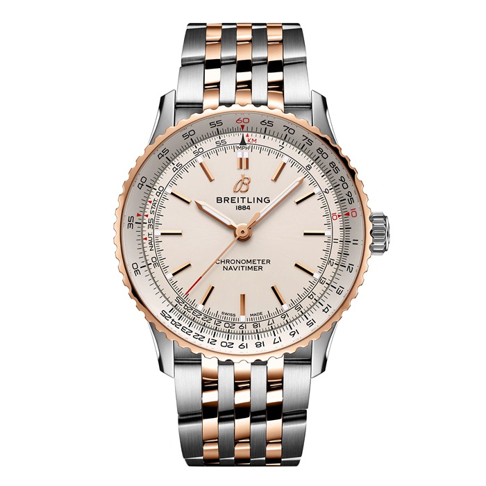 Breitling Navitimer Automatic 41mm Montre Homme Argent Acier Inoxydable et Or Rouge 18k U17329F41G1U1