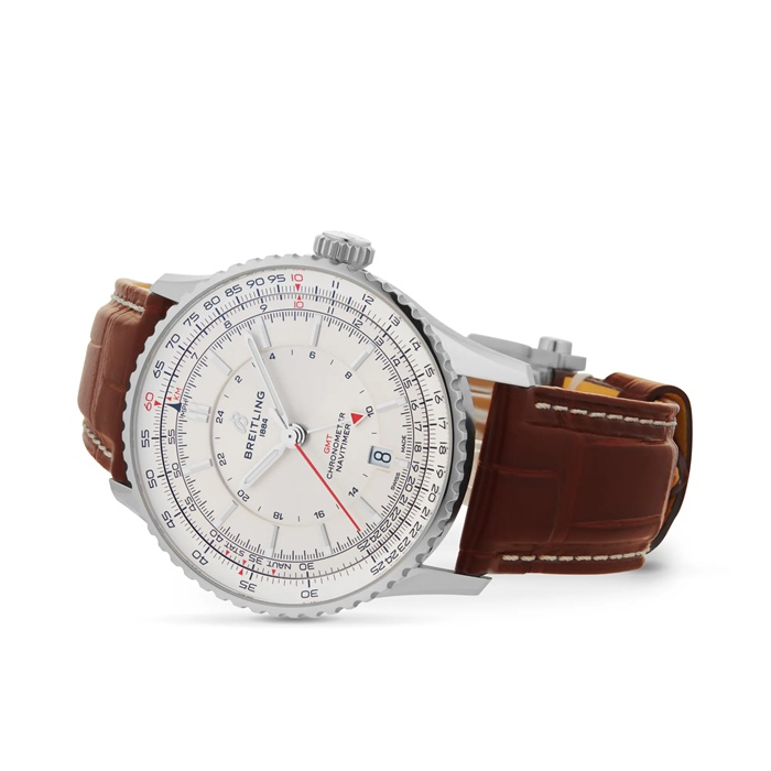 Breitling Navitimer Automatic GMT 41mm Montre Homme Argent A32310211G1P1 – Image 3
