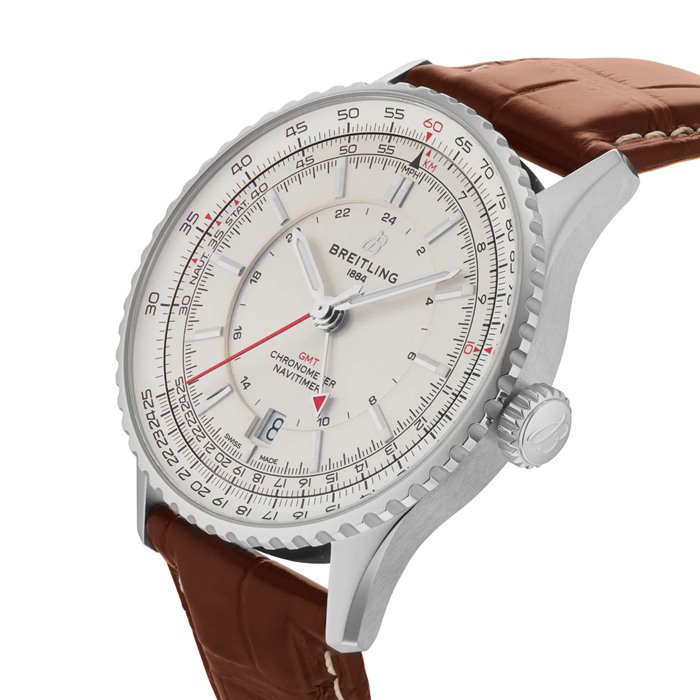 Breitling Navitimer Automatic GMT 41mm Montre Homme Argent A32310211G1P1 – Image 5