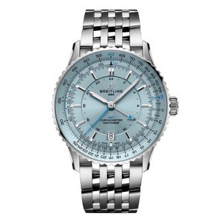 Breitling Navitimer Automatic GMT 41mm Montre Homme Bleu clair Acier inoxydable A32310171C1A1