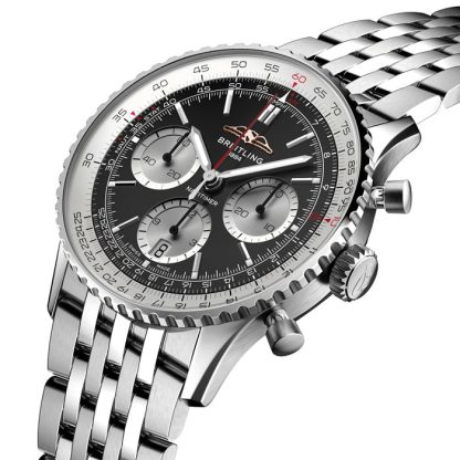 Breitling Navitimer B01 Chronograph 41mm Mens Watch Black Stainless Steel AB0139211B1A1 – Image 2
