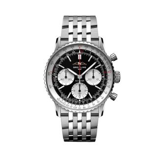Breitling Navitimer B01 Chronograph 41mm Mens Watch Black Stainless Steel AB0139211B1A1