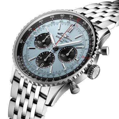 Breitling Navitimer B01 Chronograph 43 Stainless Steel Ice Blue Watch AB0138241C1A1 – Image 2