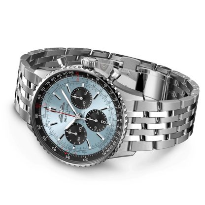 Breitling Navitimer B01 Chronograph 43 Stainless Steel Ice Blue Watch AB0138241C1A1 – Image 3