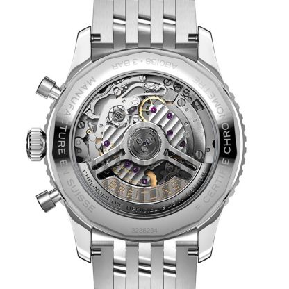 Breitling Navitimer B01 Chronograph 43 Stainless Steel Ice Blue Watch AB0138241C1A1 – Image 4