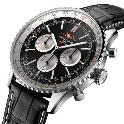 Breitling Navitimer B01 Chronograph 46 Montre en acier inoxydable avec bracelet en cuir AB0137211B1P1 – Image 2