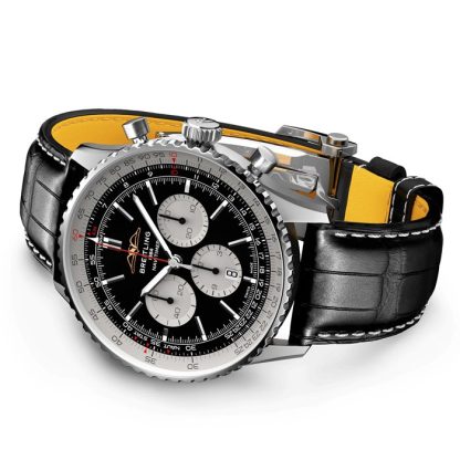 Breitling Navitimer B01 Chronograph 46 Montre en acier inoxydable avec bracelet en cuir AB0137211B1P1 – Image 3