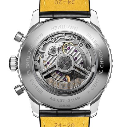 Breitling Navitimer B01 Chronograph 46 Montre en acier inoxydable avec bracelet en cuir AB0137211B1P1 – Image 4
