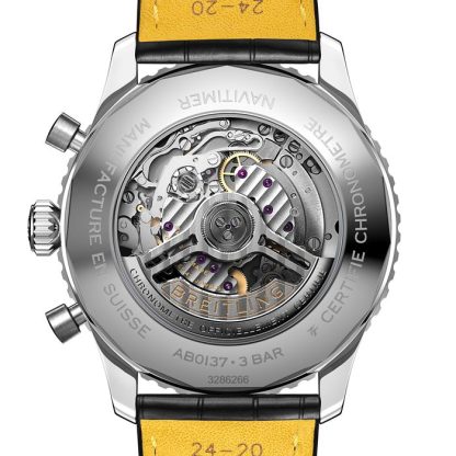 Breitling Navitimer B01 Chronograph 46 Montre en acier inoxydable avec bracelet en cuir AB0137241L1P1 – Image 4