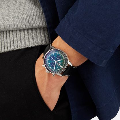 Breitling Navitimer B01 Chronograph 46 Montre en acier inoxydable avec bracelet en cuir AB0137241L1P1 – Image 5