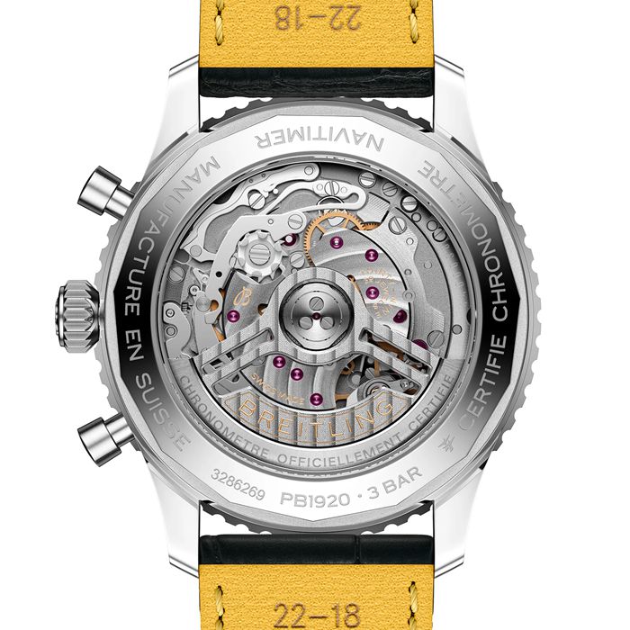 Breitling Navitimer B19 Chronograph Perpetual Calender 43mm Mens Watch Blue Alligator PB1920251C1P1 – Image 2