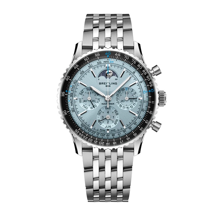 Breitling Navitimer B19 Chronograph Perpetual Calender 43mm Mens Watch Blue PB1920251C1A1