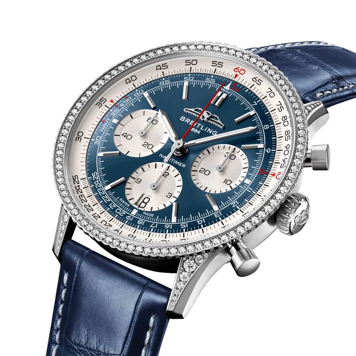 Breitling Navitimer Chronograph 41mm Mens Watch White Eyed Blue Dial AB0139631C1P1 – Image 2