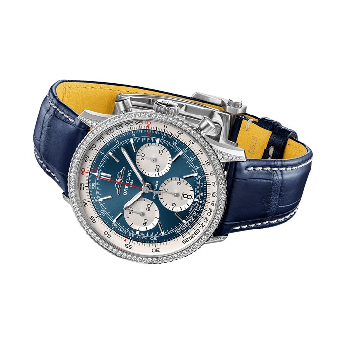 Breitling Navitimer Chronograph 41mm Mens Watch White Eyed Blue Dial AB0139631C1P1 – Image 3