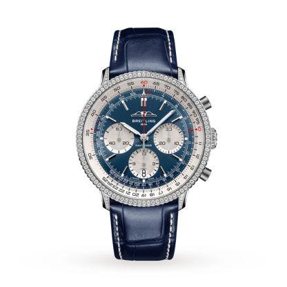 Breitling Navitimer Chronograph 41mm Mens Watch White Eyed Blue Dial AB0139631C1P1