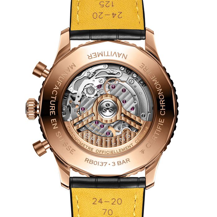 Breitling Navitimer Chronograph Or Rose 18ct Montre Homme 46mm Alligator Vert RB0137241L1P1 – Image 4