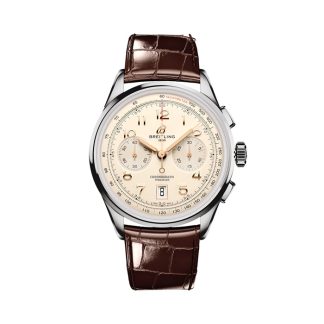 Breitling Premier B01 Chronograph 42mm Mens Watch Cream AB0145211G1P1