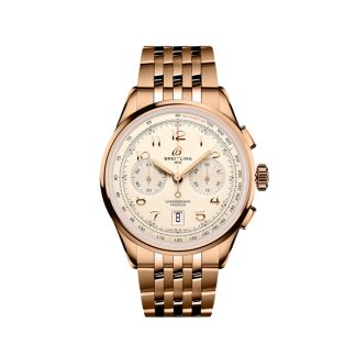 Breitling Premier B01 Chronograph 42mm Montre Homme Argent 18ct Or Rose RB0145371G1R1