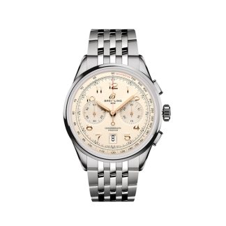 Breitling Premier B01 Chronograph 42mm Montre Homme Crème Acier inoxydable AB0145211G1A1