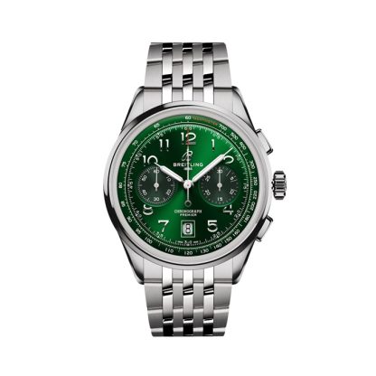 Breitling Premier B01 Chronograph 42mm Montre Homme Vert Acier inoxydable AB0145371L1A1