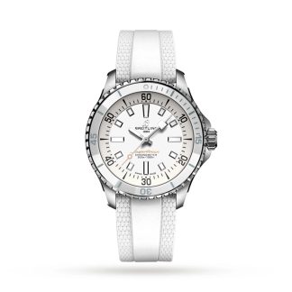 Breitling Superocean Automatic 36 Montre à bracelet caoutchouc en acier inoxydable A17377211A1S1