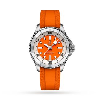 Breitling Superocean Automatic 36 Montre à bracelet caoutchouc en acier inoxydable A17377211O1S1