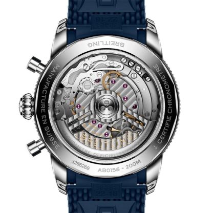 Breitling Superocean Heritage B01 Chronograph 42mm Montre Homme Caoutchouc Bleu AB0156161C1S1 – Image 2