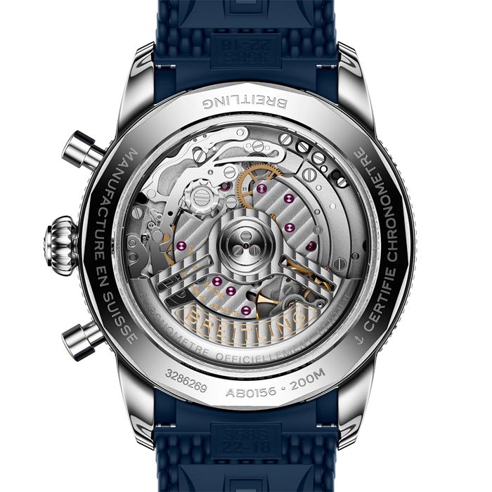 Breitling Superocean Heritage B01 Chronograph 42mm Montre Homme Caoutchouc Bleu AB0156161C1S1 – Image 2